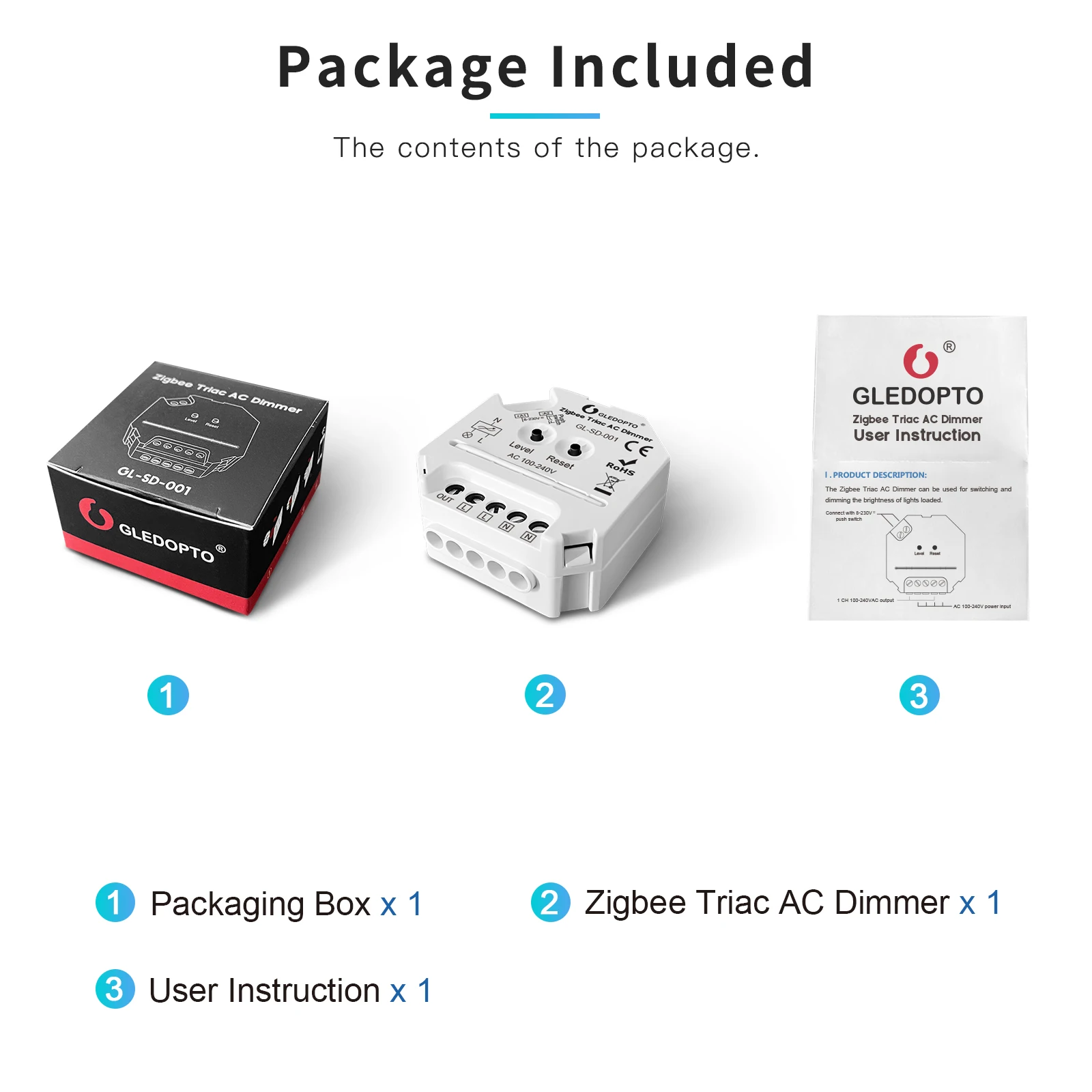 Gledopto AC230V smart Zigbee AC phase-cut dimmer 1 channel  400W zigbbe smart led dimmer