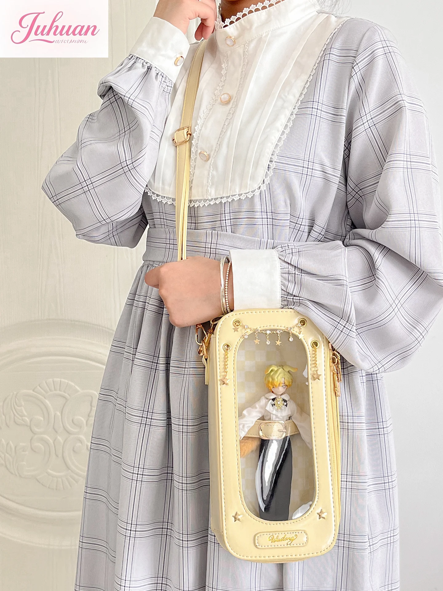 Japanese original daily versatile BJD messenger bag student Lolita transparent pain window 8 points bjd baby bag lta bag women