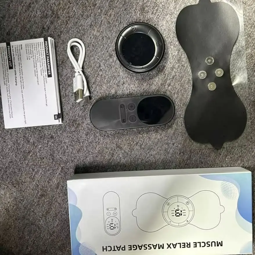 Portable Electric Intelligent Mini EMS Neck Massager Patch 6 Mode Heat for Back Waist and Shoulder Massager With Pad and Remote