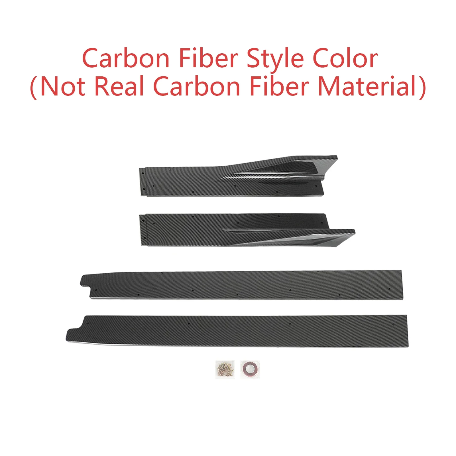 For KIA Stinger 2018-2023 A Pair Car Side Skirt Extension Spoiler Splitter Glossy Black Carbon Fiber Style ABS Plastic Body Kits view 3