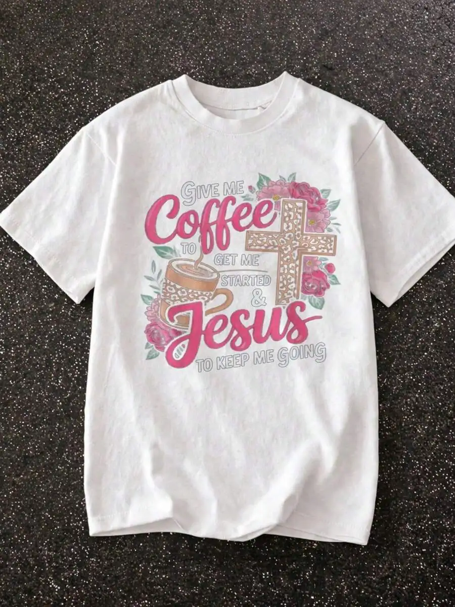 Women Trendy Easter Jesus Resurrection Print Crewneck Short Sleeve T Shirt Essential Basic Soft Cotton Vintage Style Breathable Comfortable Holiday Casual Top