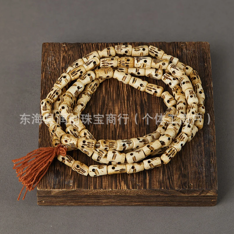 bone Dzi beads 108 pieces long chain Buddhist bead jewelry accessories bracelet necklace
