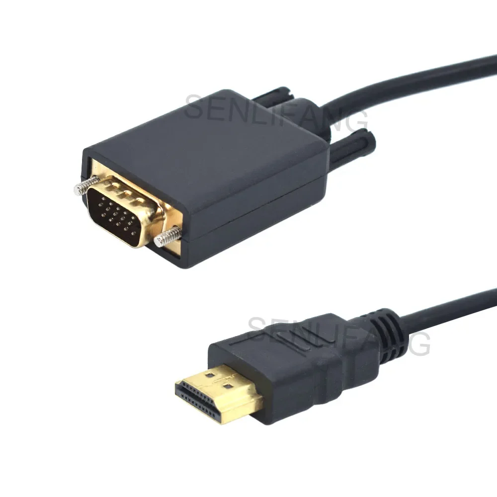 To VGA 1080P HD with Audio Adapter Cable To VGA Cable Dropshipping Plug Non-slip Desig Anti-wear HDMI-compatible