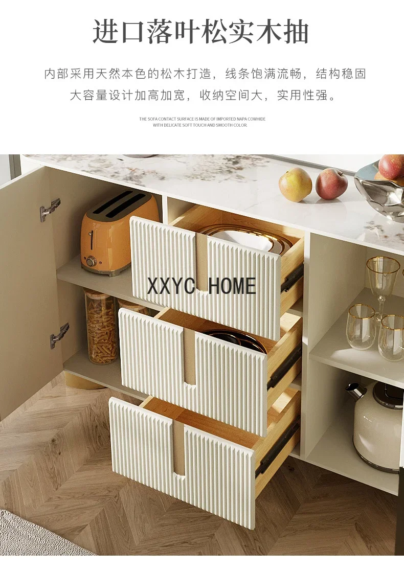 Affordable Luxury Style Stone Plate Sideboard Cabinet  Minimalist High-End Locker Living Room Tea Cabinet Home Wall Cabinet