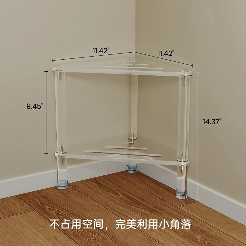 A*-Acrylic triangular bathroom stool short non-slip pedal shower bath heavy duty corner rack.
