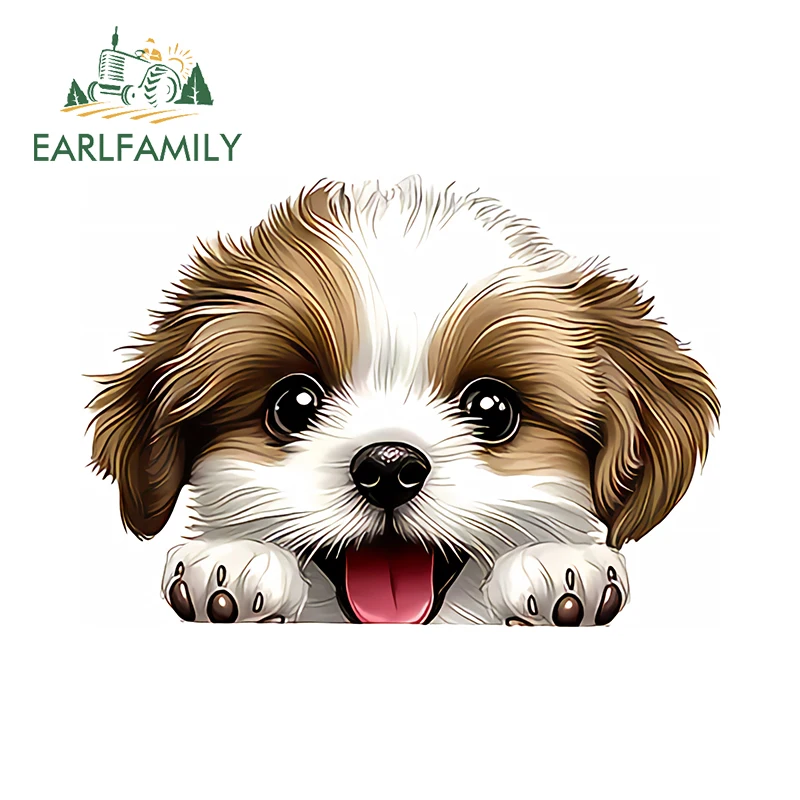 

EARLFAMILY милый щенок Peeker автомобильные наклейки интересное зеркало заднего вида наклейки на багажник ноутбука водостойкие автомобильные аксессуары Para Auto