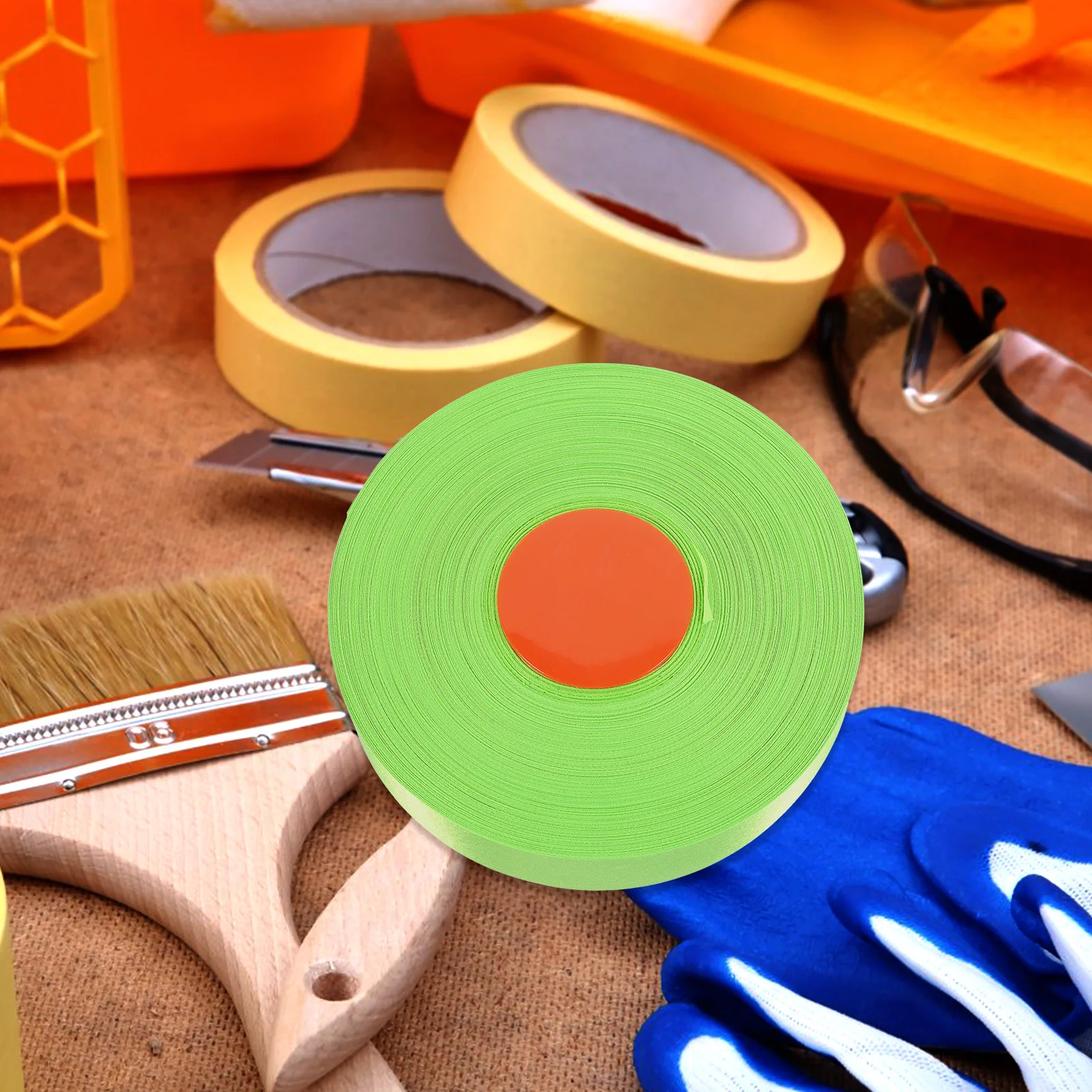 1 لفة شريط تحديد الفلورسنت الأخضر غير لاصق شريط أمان قابل للقطع للخارجية حدود المنطقة الخطرة شجرة حاجز التحذير #3