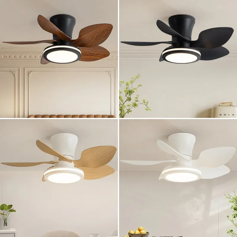 Restaurant Silent Ceiling Fan Light Living Room Bedroom Variable Frequency Remote Control Integrated Household Pendant Light