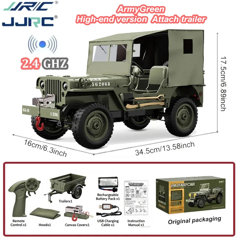 

1/10 JJRC C8815 WILLYS Радиоуправляемый автомобиль 1941 с полным приводом RTR Traveler 2,4G Грузовик Внедорожник Игрушка для взрослых Детский подарок