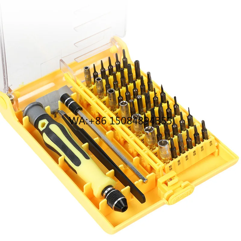 45-in-1 Magnetic Phillips Hex Socket Screwdriver Set Mobile Phone Computer Disassembly DIY Home Repair Tools Plastic Handle