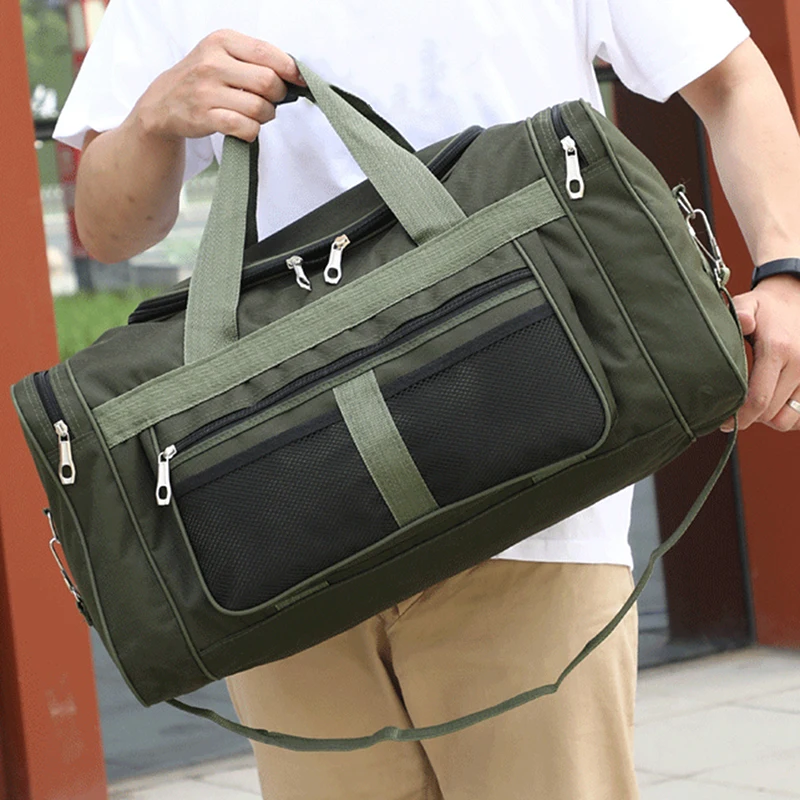 2024 New Large Capacity Storage Bag Outdoor Travel Bag Black Army Green Waterproof Portable Bag Travel Duffle Women Handbag Soft