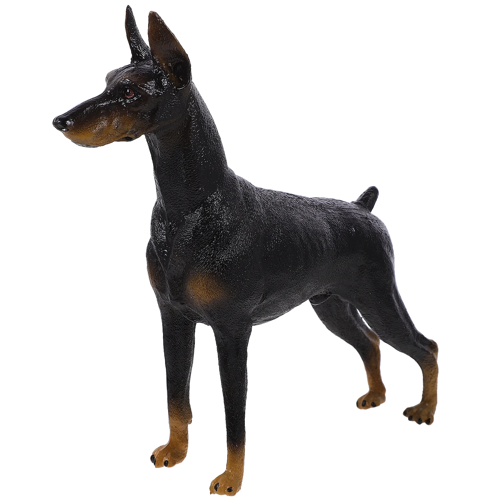 

Simulated Doberman Pinscher Figures Fake Dog Statue Pet Ornament Animal Figurines Decor Model Toy