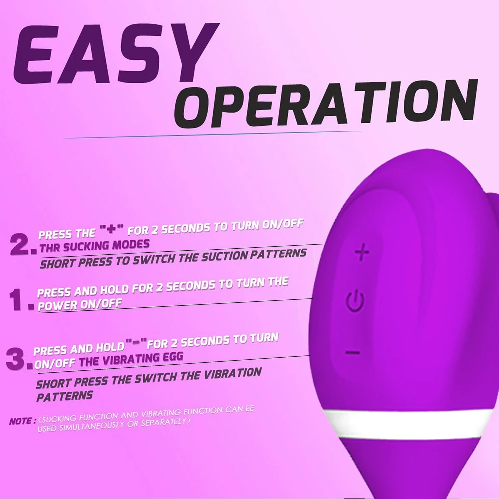 2 in 1 Clitoris Sucking Vibrator for Women Vibrating Egg Licking Oral Clit Vacuum Stimulator Female Goods Sex Toys for Adults