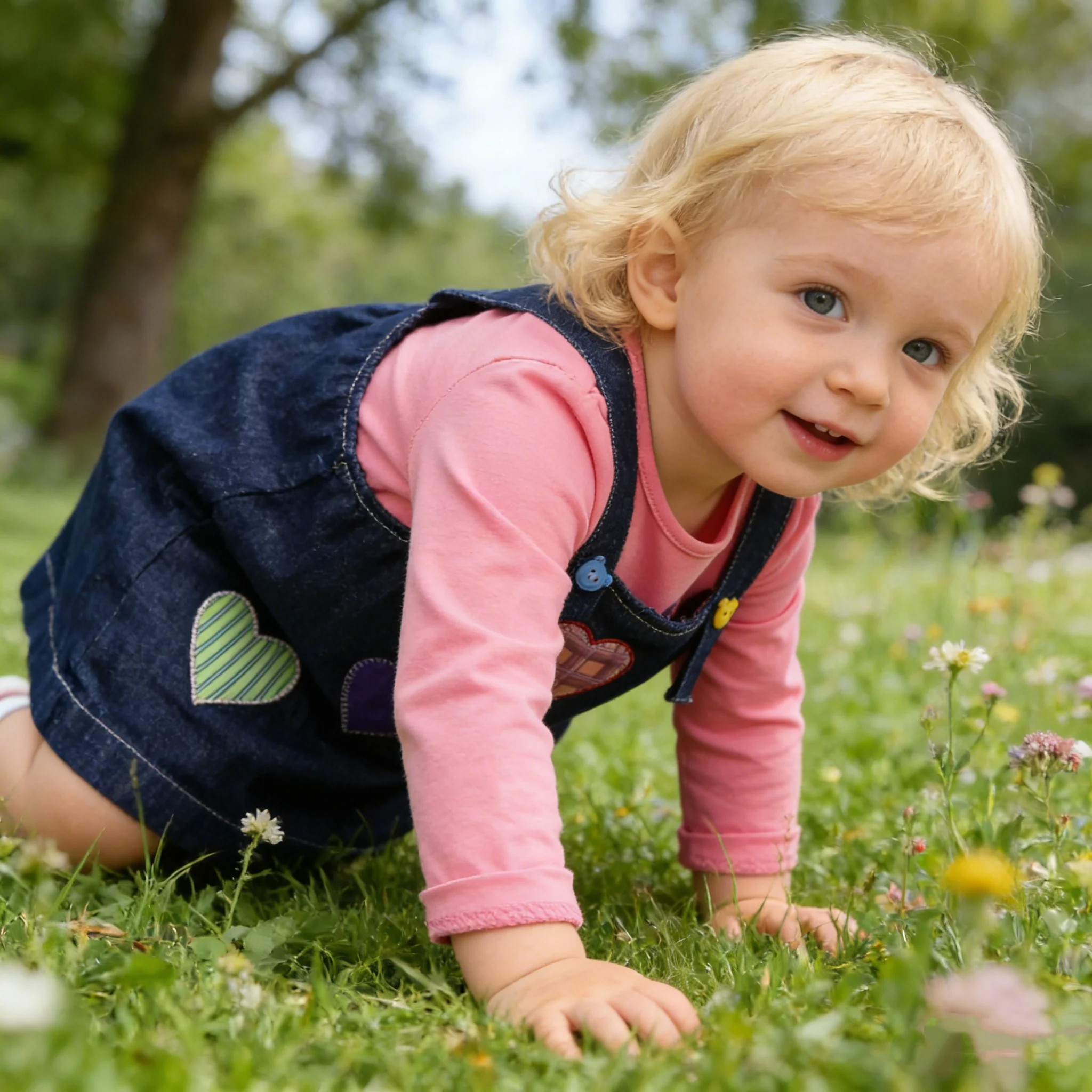 

Весенне-осенний новый стильный комплект для девочек: джинсовый комбинезон с сердечками и бантом, милый наряд для малышей
