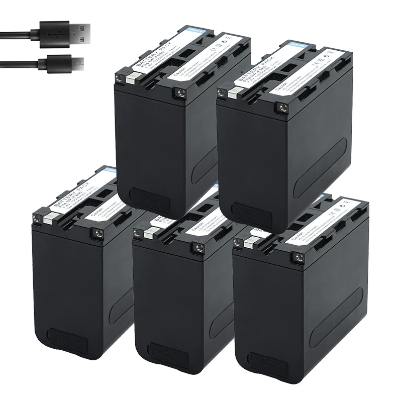 Brand New 10000mAh NP-F980 NP-F970 NPF960 NP F970 Battery with USB Charge Output For Sony PLM-100 CCD-TRV35 MVC-FD91 MC1500C