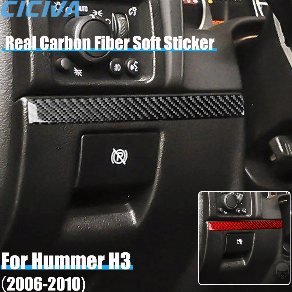 

Real Carbon Fiber Car Accessories Driver Dashboard Strip Decorative Cover Soft Sticker For Hummer H3 2006 2007 2008 2009 2010