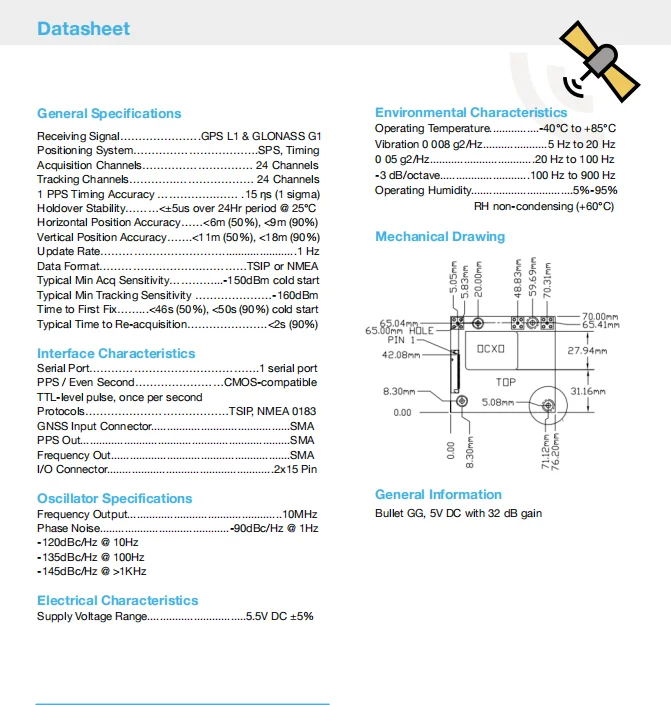 Protempis Mini-T 227 Horloge Disciplinée Multi-GNSS