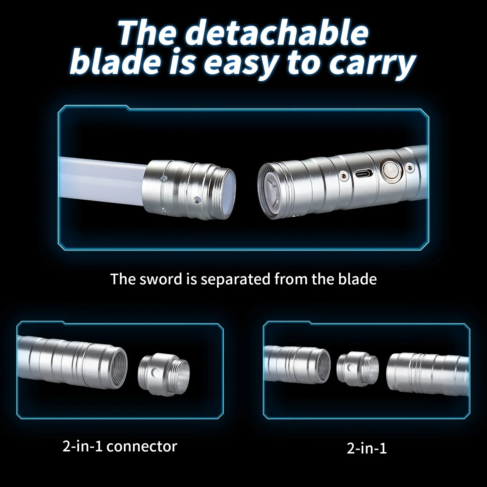 1/2 Stück RGB Metall Lichtschwert Dueling Smooth Swing LED Laser Schwert Saber De Luz 7 Farbwechselgeräusche blinkend Cosplay Geschenk Spielzeug