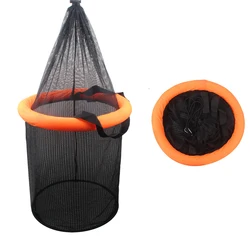 Floating Fishing Bait Basket Collapsible Fish Keeper Live Fish Net Cage with Durable Mesh