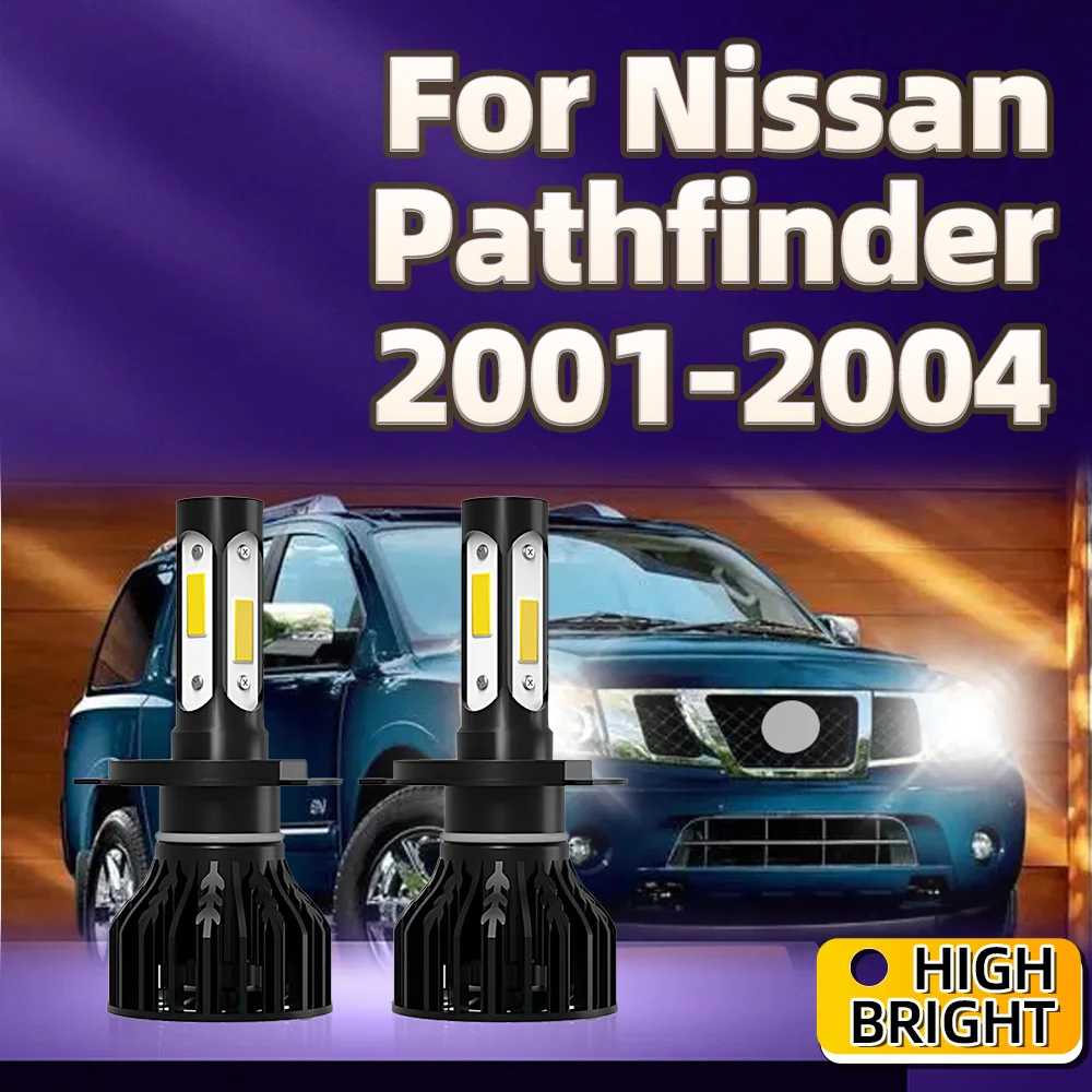 

2Pcs 30000LM LED Car Light Bulbs H4 Headlight 6000K 4Side Chip For Nissan Pathfinder 2001 2002 2003 2004