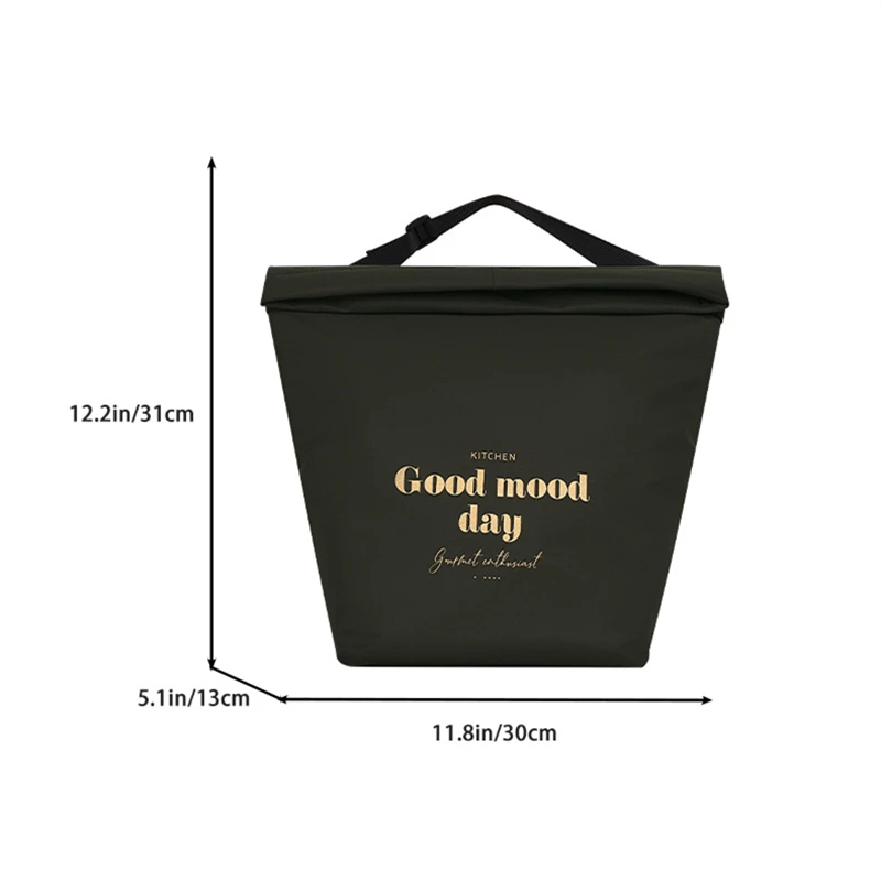 Thermal Insulated Lunch Bag Portable Large Capacity Nylon Bento Box Bags Carry Picnic Food Tote Cooler Bag for Work School