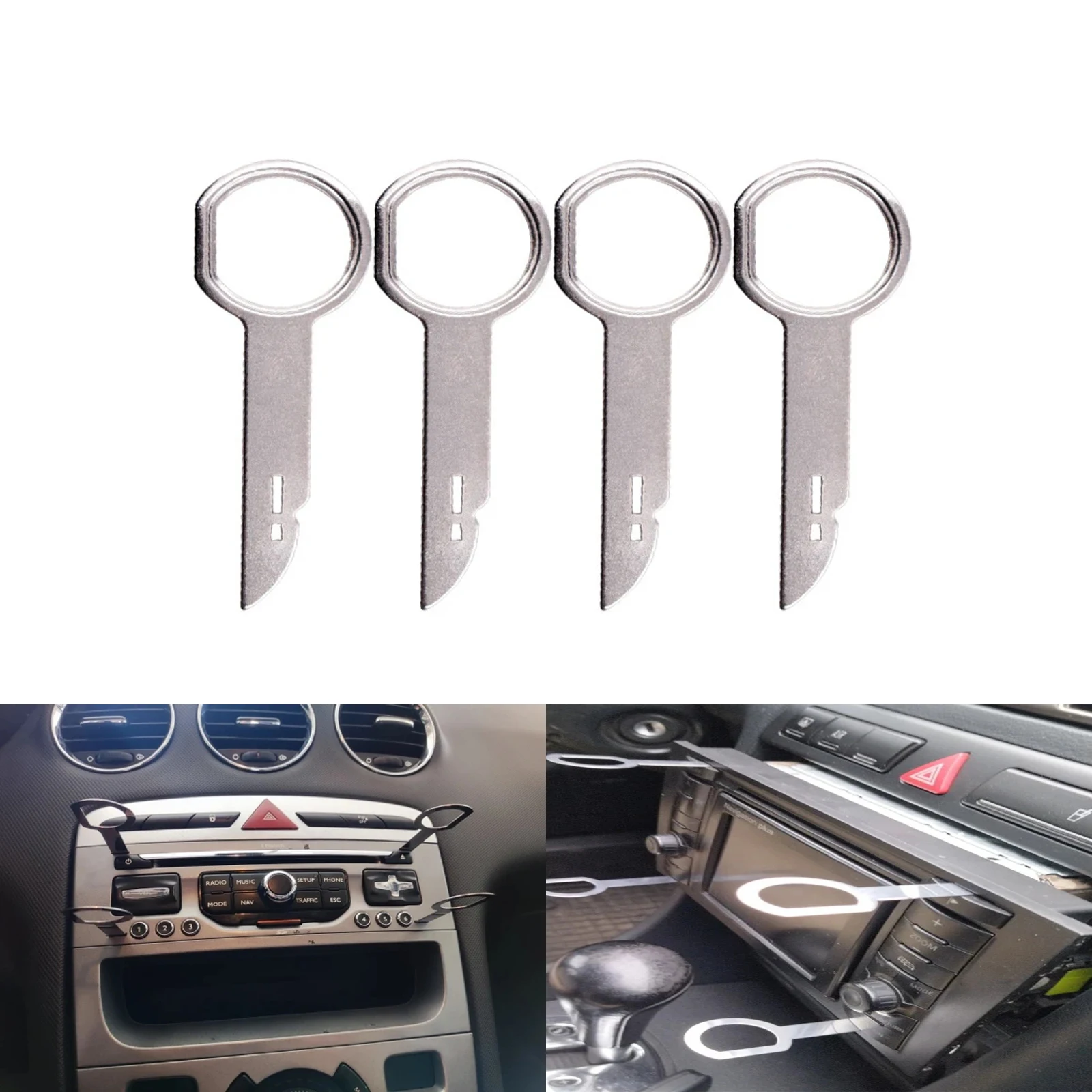 

4X Car Radio Removal Tool Stereo Key Useful Radio Stereo Release Removal Install Tool Disassembly Pin Repair Tool Extraction Key