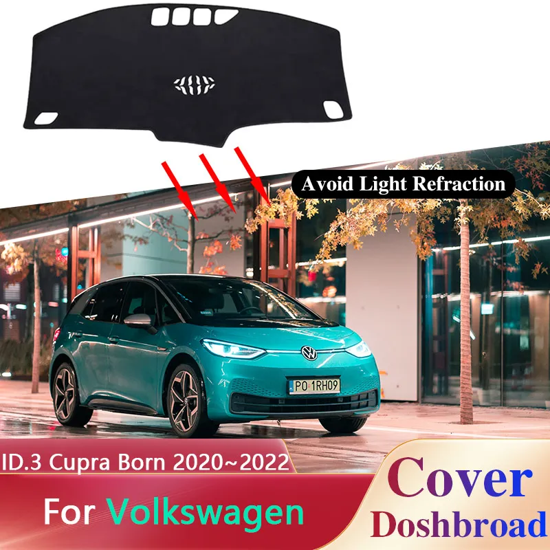 Car Dashboard Cover Board Mat Carpet for Volkswagen VW ID.3 2020 2021 2022 Anti-dirty Sunshade Anti-Slip Pad Cushion Accessories