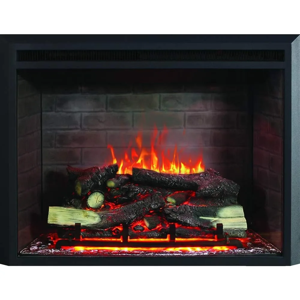 

Gavin 30 Inches Electric Fireplace Insert with Log Speaker, Designed for Stud, Wood Burning Opening, Cabinet & Wood Mantel