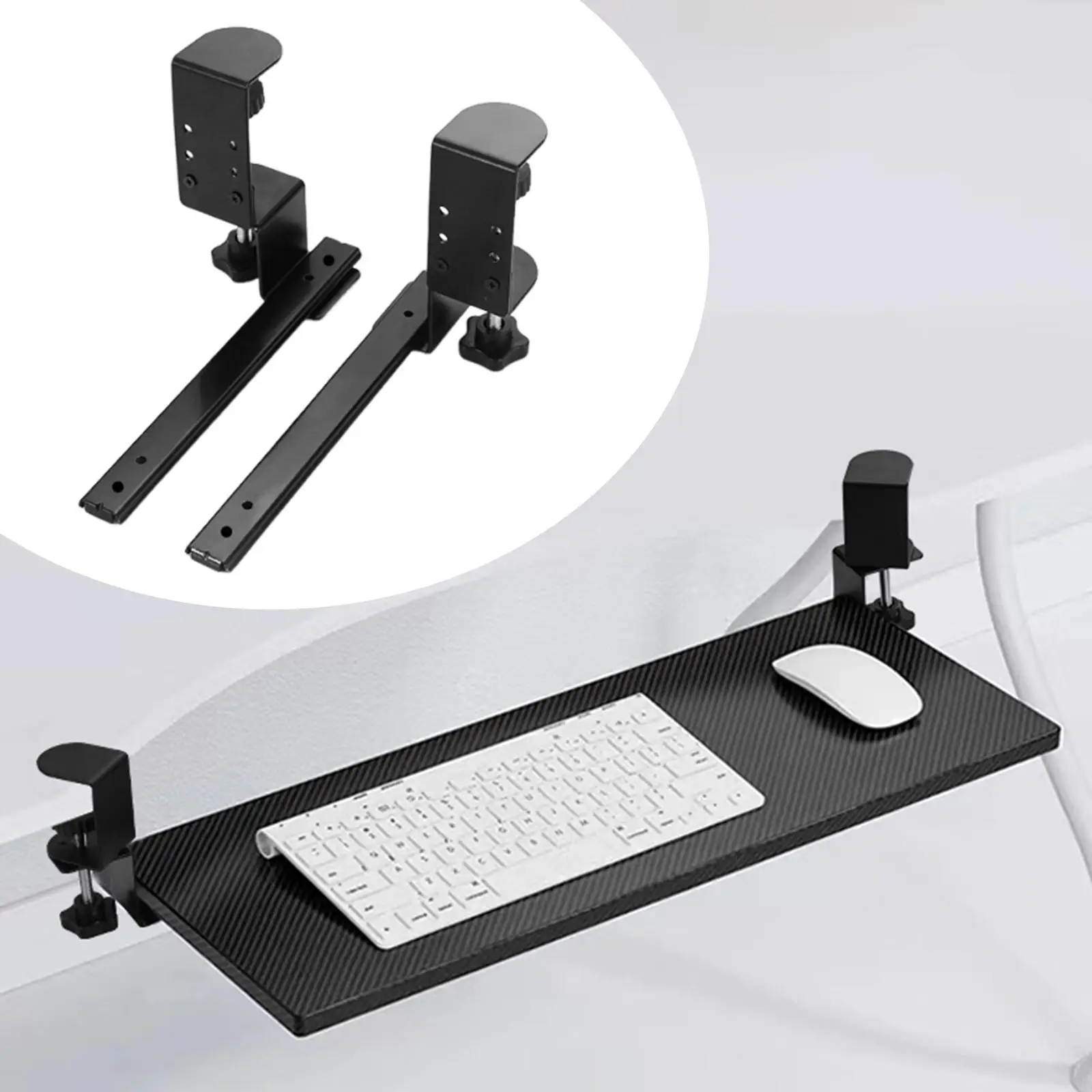 

2Pcs Under Desk Keyboard Tray Slide Drawer Glides Furniture Office Lap Tray Side