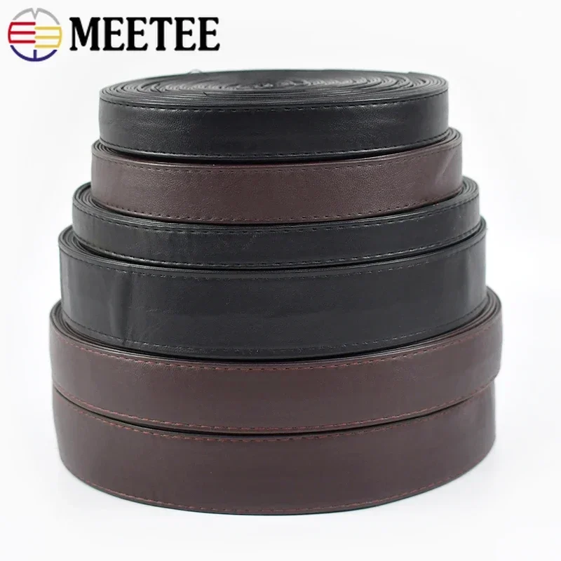 Meetee 5M 10-30mm PU Imitation Leather Cords Webbing Bags Strap String Ribbon Rope Necklace Bracelets Decoration Trims Accessory