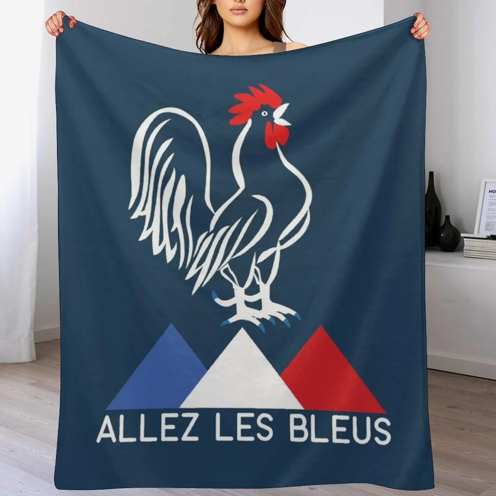 Allez Les Bleus Shirt France Soccer Football World T-Shirt Throw Blanket Men's Soft Warm Throw Blanket for Couch