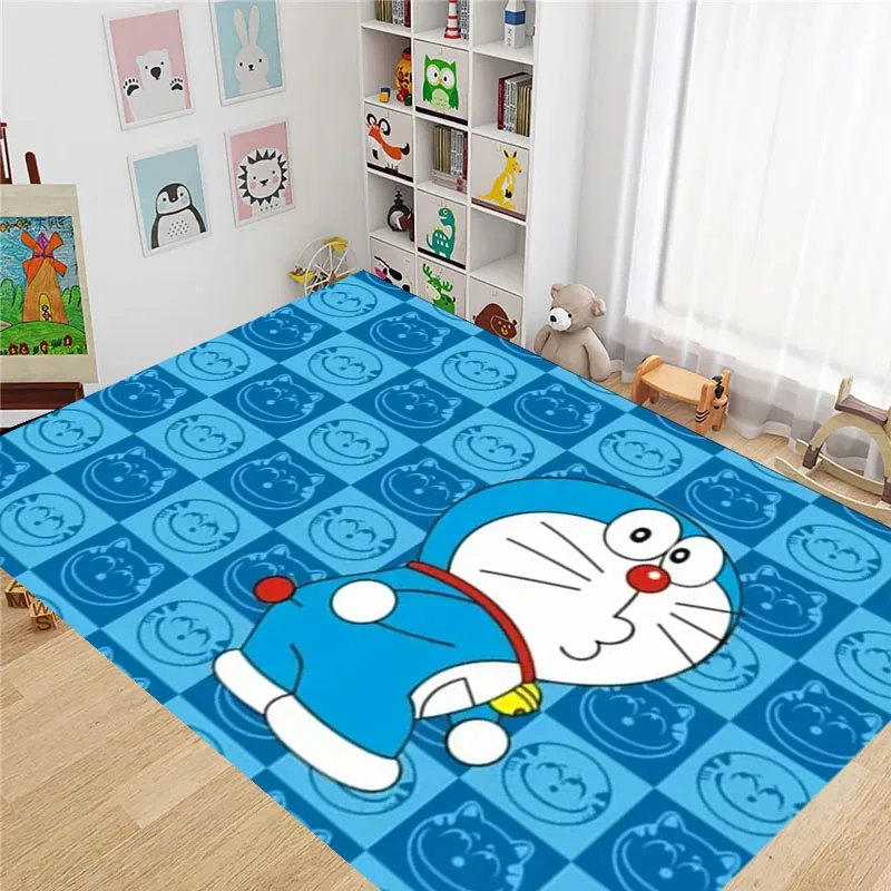 3D Cartoon Cute D-Doraemon illustration resistant dirt Non Slip Multi Functional Carpet Living Room Mat Indoor Welcome Mat Decor