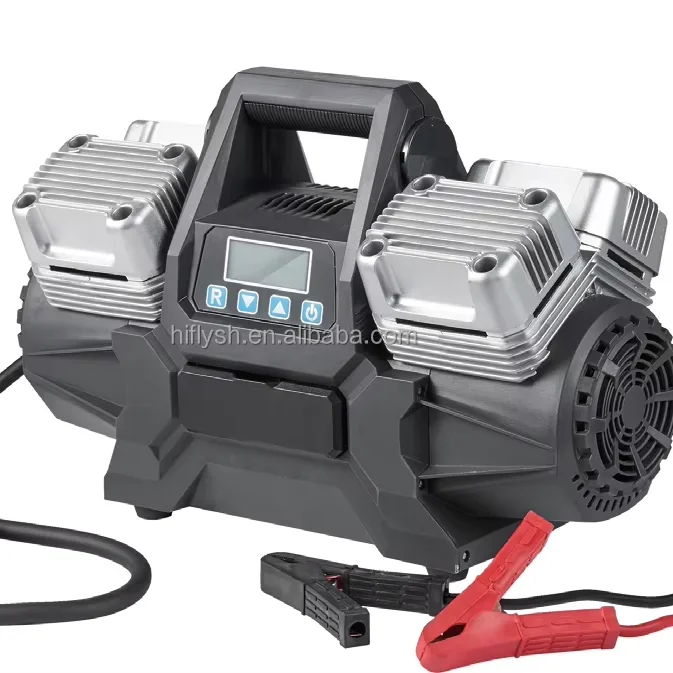 Heavy Duty 350L Case Compressor Double Cylinders  200PSI Tire Inflator Heavy Duty  Air Compressor 12/24V Digital Tyre Truck SUV