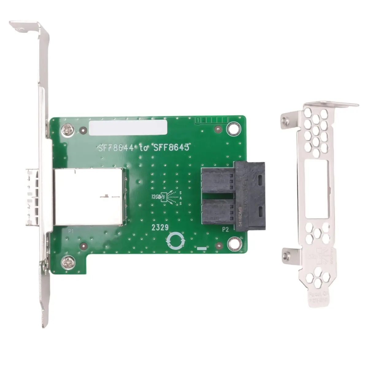 DT75BG 2-Port SFF-8644 to SFF-8643 Expansion Card 8 SAS/SATA/SSD 6Gbps Mini SAS HD Riser Card