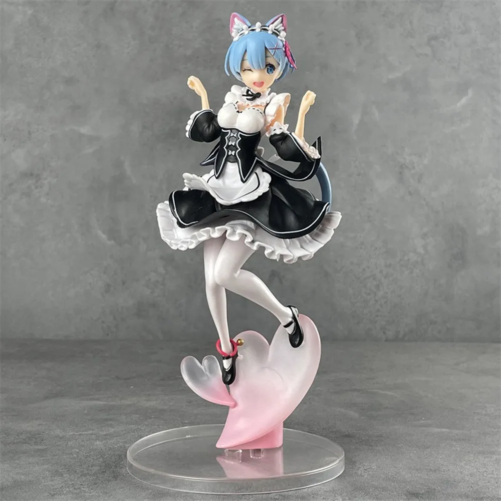 Anime Re Zero -Starting Life in Another World Rem Cat Ears Scene Sexy Beauty Boxed Figure Approximately 22cm