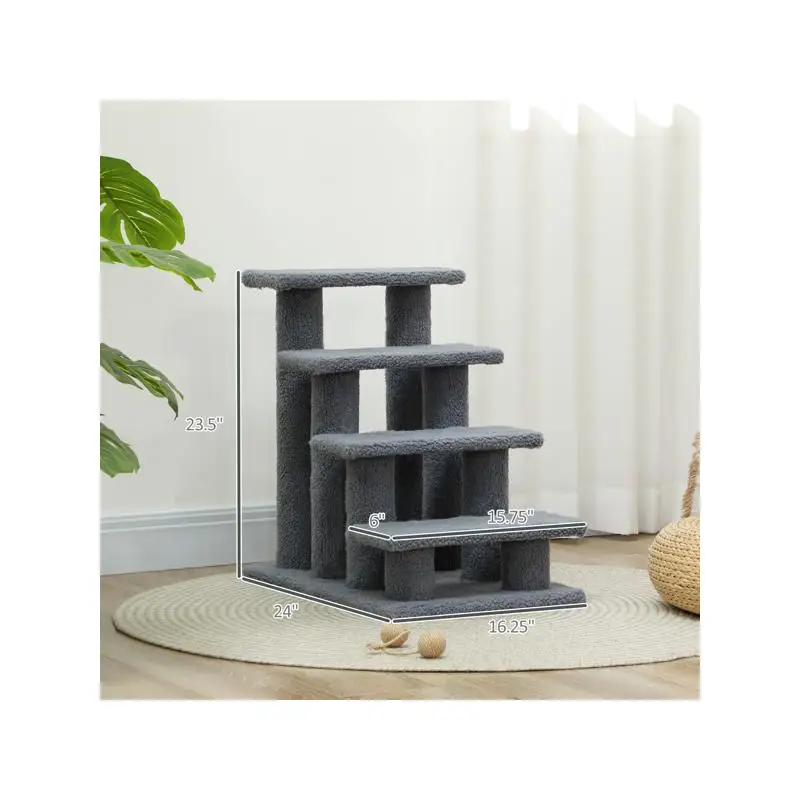 سلالم للحيوانات الأليفة للكلاب والقطط، عمود خدش متعدد المستويات لسهولة الوصول، تصميم موفر للمساحة مع مواد متينة، مثالي