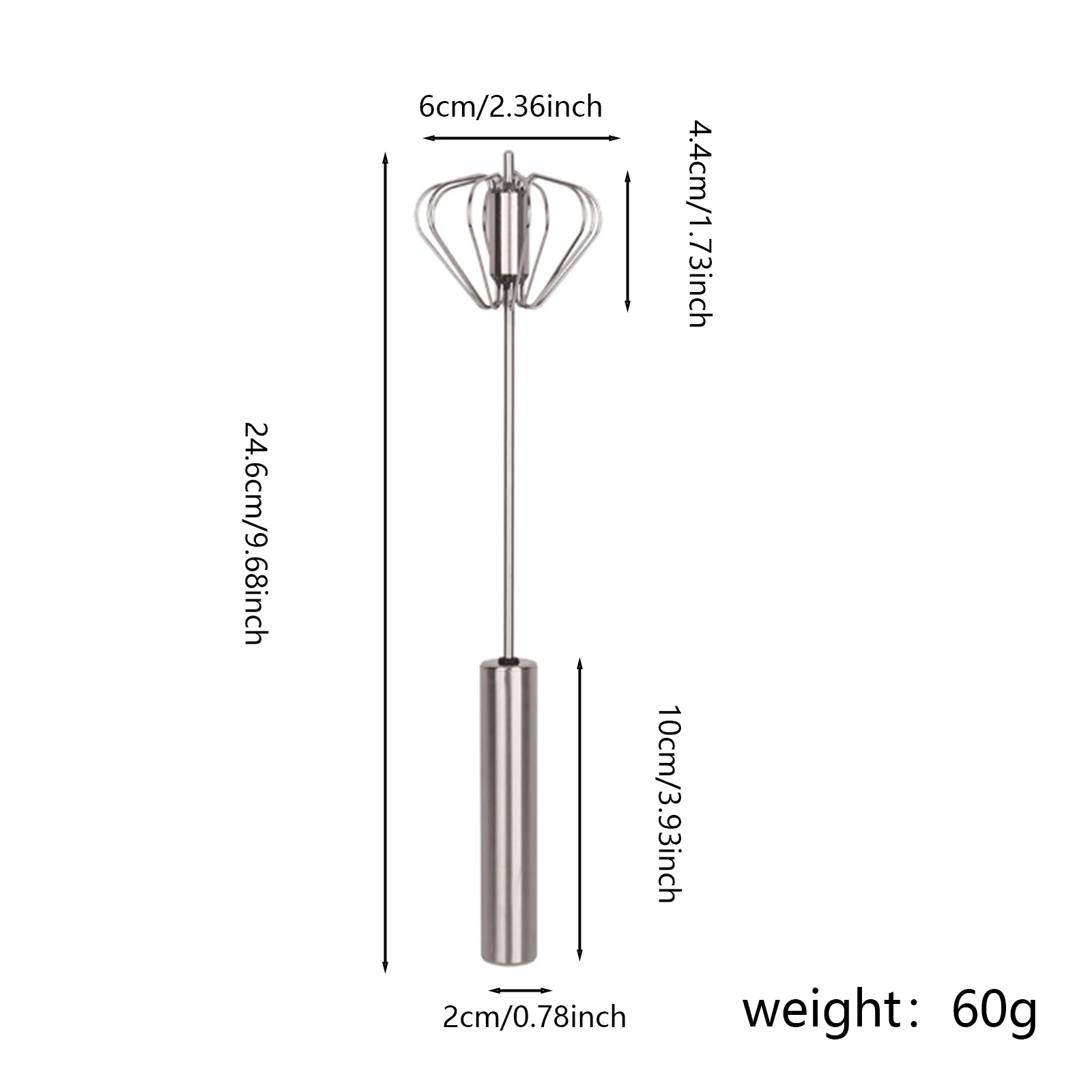 Household Stainless Steel Semi-automatic Egg Beater Press And Rotate Manual Egg Beater Kitchen Egg Cream Handheld Whipping Tool