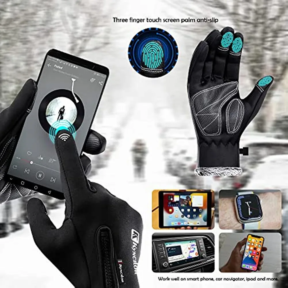 Winter Warm Gloves for Men Women Touch Screen Gloves Waterproof Windproof Non-Slip Driving Running Cycling Skiing Thermal Gloves
