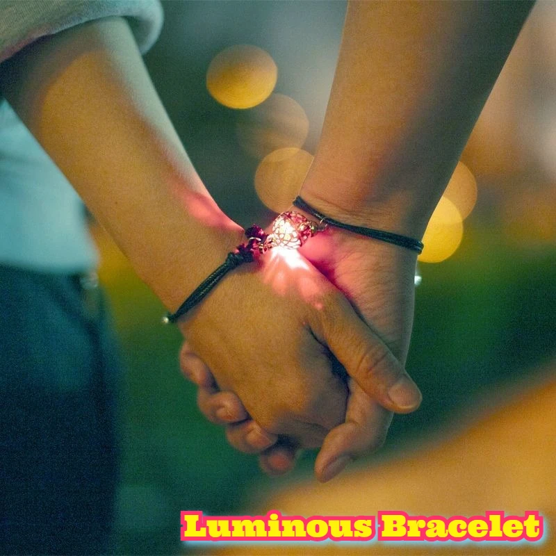

Matching Friendship Bracelets Best Friend Couples LED Light Up Smart Sensor Touch Activated Luminous Pendant Birthday Valentines