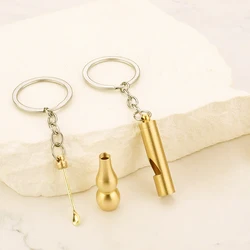 Personalized Car Key Holder Keyring Brass Simulation Bullet Model Earpick Multifunctional Keychain for Mens Keys Accessories