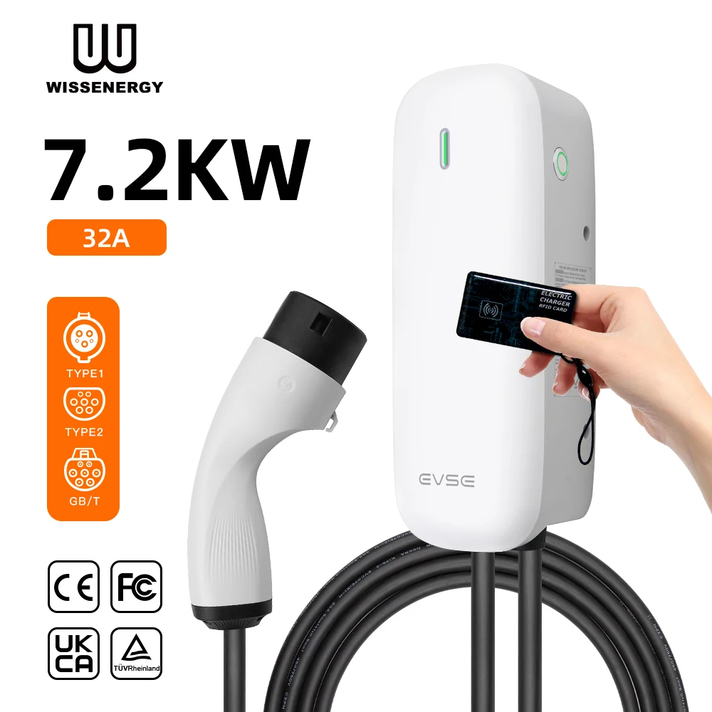 

Автомобильная зарядная станция для электромобилей 7,2 кВт Wallbox RFID EV Зарядное устройство 32 А Вход
