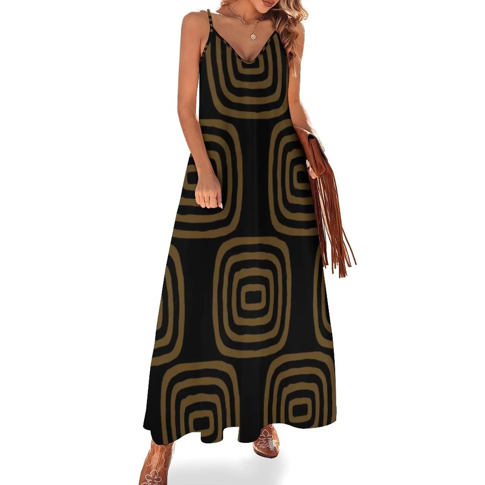 

Mid Century Modern Concentric Pattern Sleeveless Dress women's fashion dresses dresses ladies 2024 summer