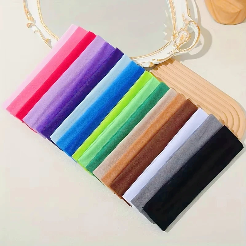 Elastic Hair Band Fashion Headbands Solid Color Knitted Sports Running Fitness Yoga Hair Bands Makeup Hair Accessories For Women image 3