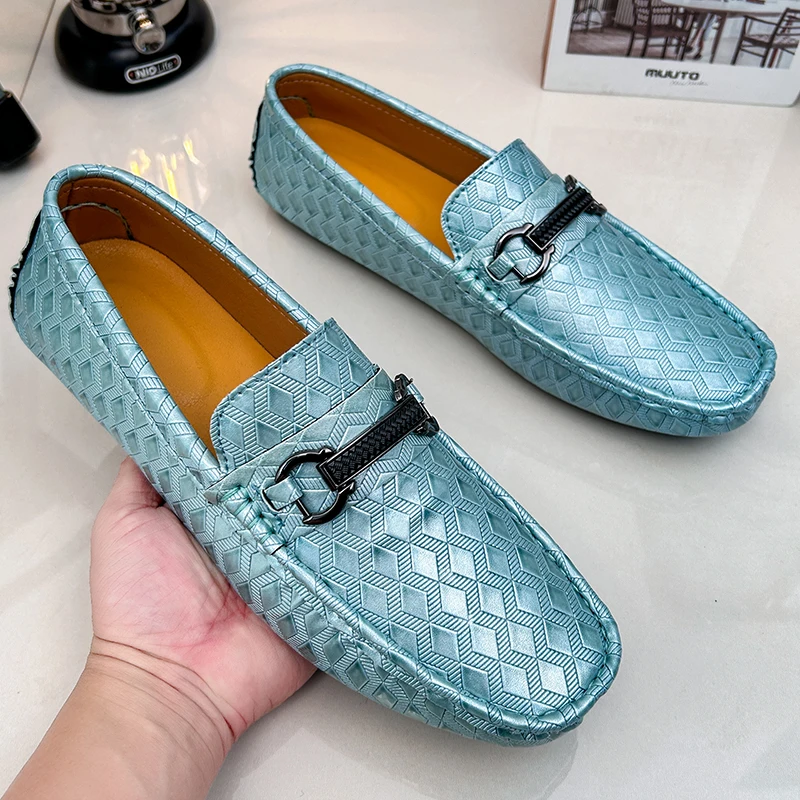 

YRZL Handmade Loafers Men Casual Shoes Big Size 48 Shoes Men Loafers Moccasins Comfortable Slip on Driving Loafers for Men