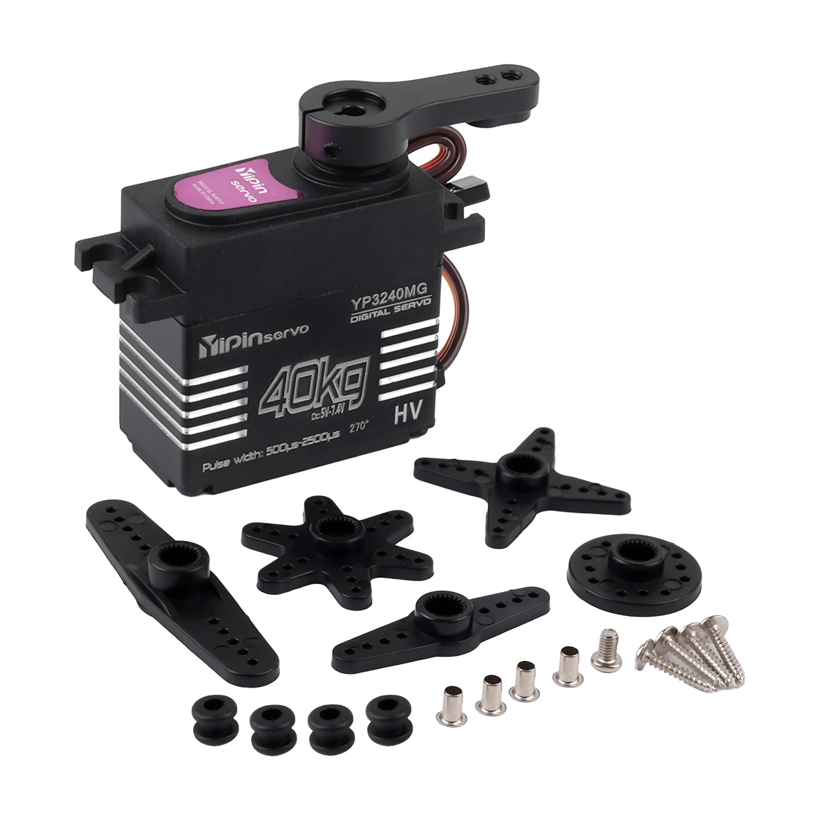 YP3240MG 40 kg digitaler Servomotor mit hohem Drehmoment, RC-Stahlmetallgetriebe, IP67, wasserdicht, für 1:8 1:10 TRX6 Scx10 RC Crawler Cars Roboter