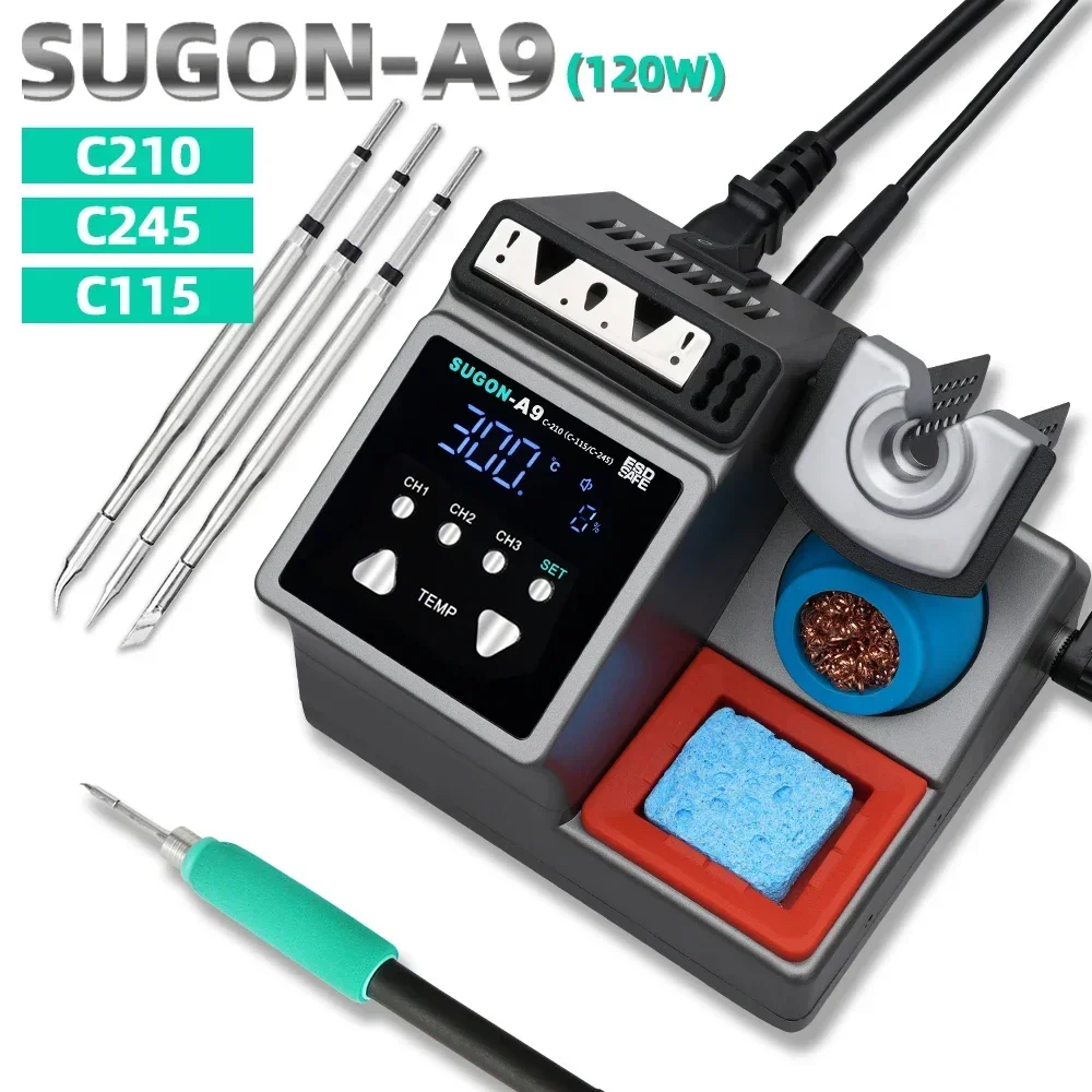 

SUGON-A9 Soldering Station Compatible Original Soldering Iron Tip 210/245/115 Handle Lead-free Electronic Welding Rework Station