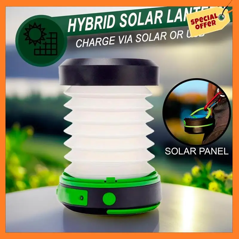

AD08-Solar Rechargeable LED Camping Light Retractable Outdoor Lantern For Emergency Lighting