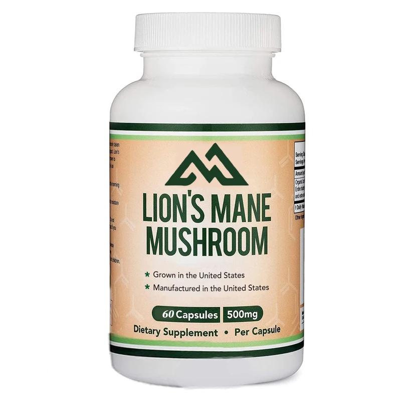 Lion's Mane Supplement Mushroom Capsules (1 Month Supply - 60 Capsules) for Brain Support and Immune Health