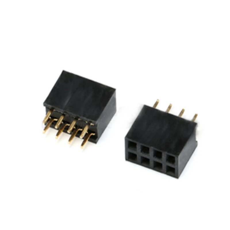 10PCS 2.0MM 2*4P 4Pin Double Row Straight Needle Seat Socket Board Header Female Connector  For Arduino