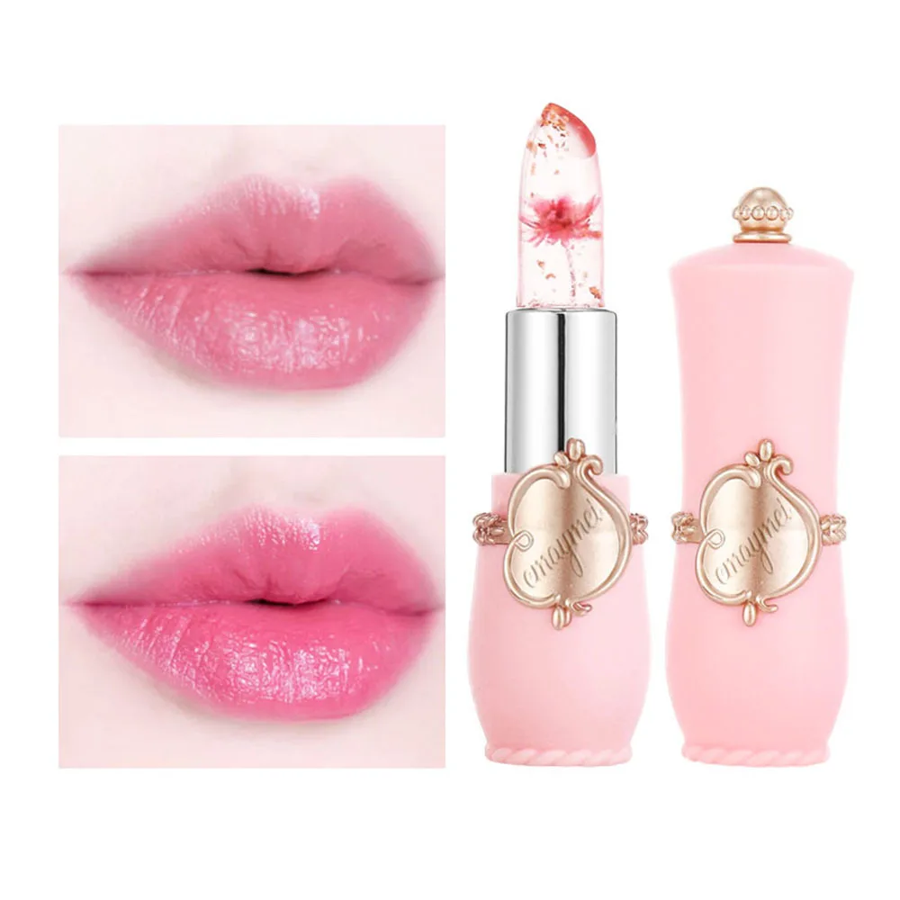 

6Pcs Make Up Lipstick Set Dry Flower Jelly Crystal Clear Long Lasting Moisturizing Lips Color Change Pink Lip Gloss Cosmetics